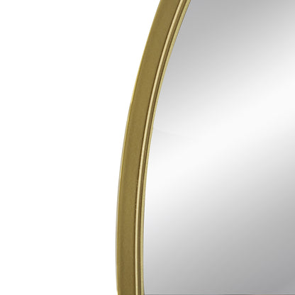 33" x 31"  Arched Decorative Accent Mirror with Iron Gold Frame, Wall Deor for Bathroom, Bedroom, Entryway, Mantel