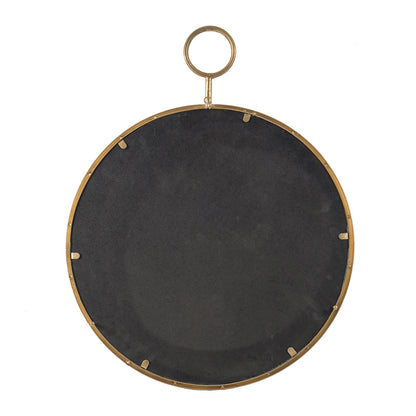 22" x 28" Circle Wall Mirror with Gold Iron Frame, Accent Mirror for Living Room, Entryway, Office