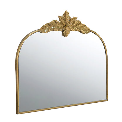 39.5" x 35" Gold Arched Mirror with Metal Frame, Wall- Mounted Mirror for Living Room Bedrrom