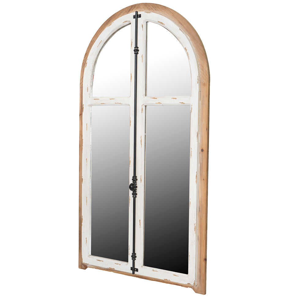 27.5" x 3" x 48" Arch Wood Wall Mirror