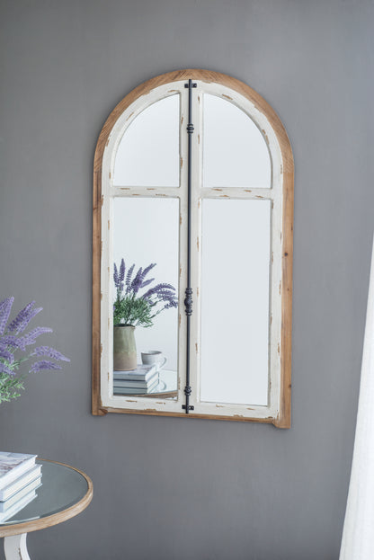 27.5" x 3" x 48" Arch Wood Wall Mirror