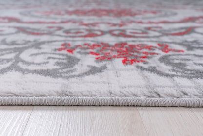 Jersey Area Rugs, Carpets For Livingroom, 5x7 Area Rugs ,3564 Grey-Red