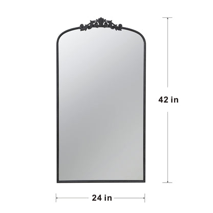 24"x 42" Classic Design Mirror with and Baroque Inspired Frame for Bathroom, Entryway Console Lean Against Wall