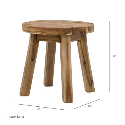 D16x16" Round Side Table, Solid Wood