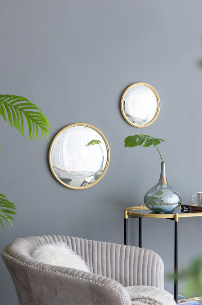 D11" Gold Round Mirror, Circle Mirror with Iron Frame for Living Room Bedroom Vanity Entryway Hallway