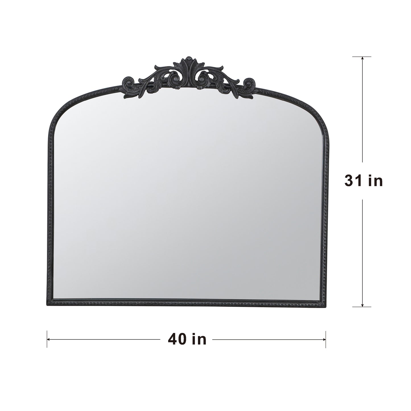 40" x 31" Classic Design Large Arch Mirror and Baroque Inspired Frame for Living Room Bathrrom Enterway Console