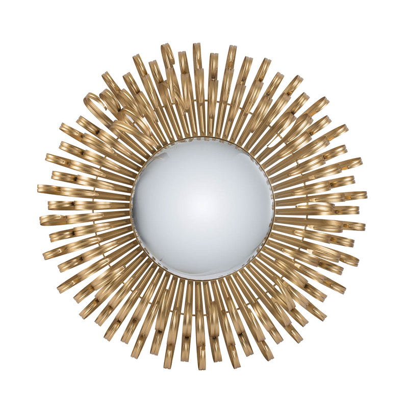 27" in Sunburst Design Wall Mirror Decorative Golden Finish for Entryway, Modern Living room