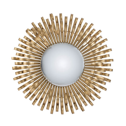 27" in Sunburst Design Wall Mirror Decorative Golden Finish for Entryway, Modern Living room