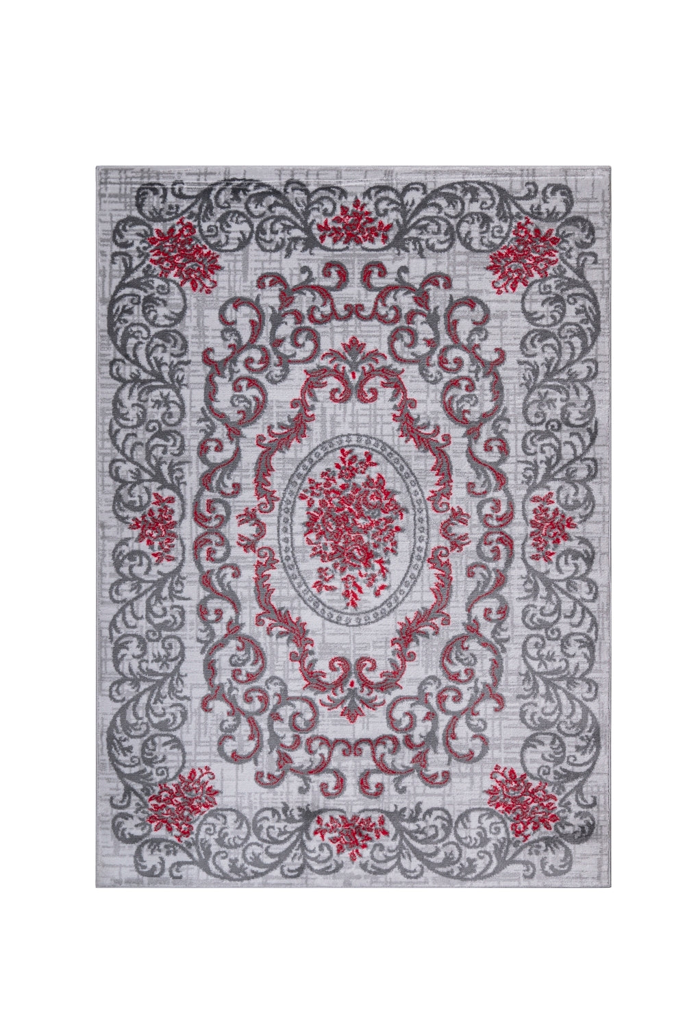 Jersey Area Rugs, Carpets For Livingroom, 5x7 Area Rugs ,3564 Grey-Red