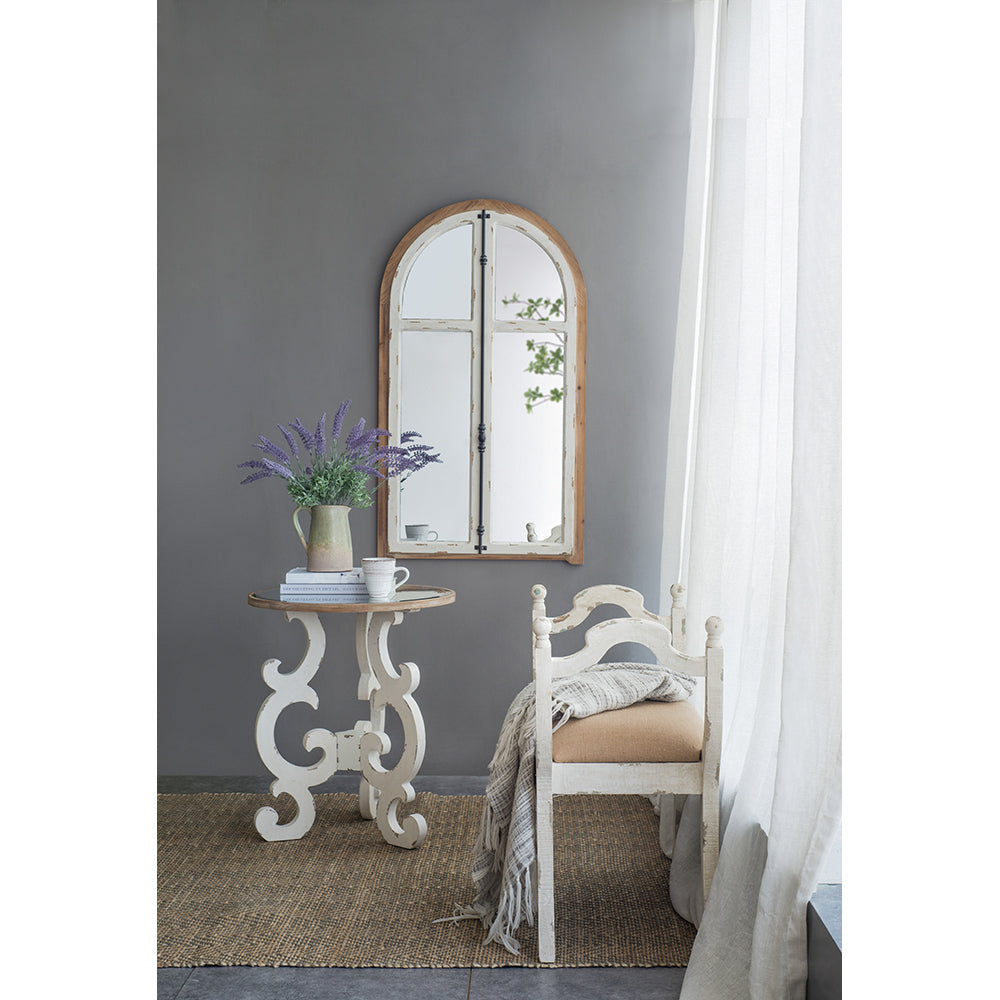 27.5" x 3" x 48" Arch Wood Wall Mirror