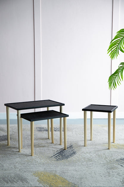 Set of 3 Side Tables, L:25x15.5x21" M:20x15x18.5" S:14x14x16.5"