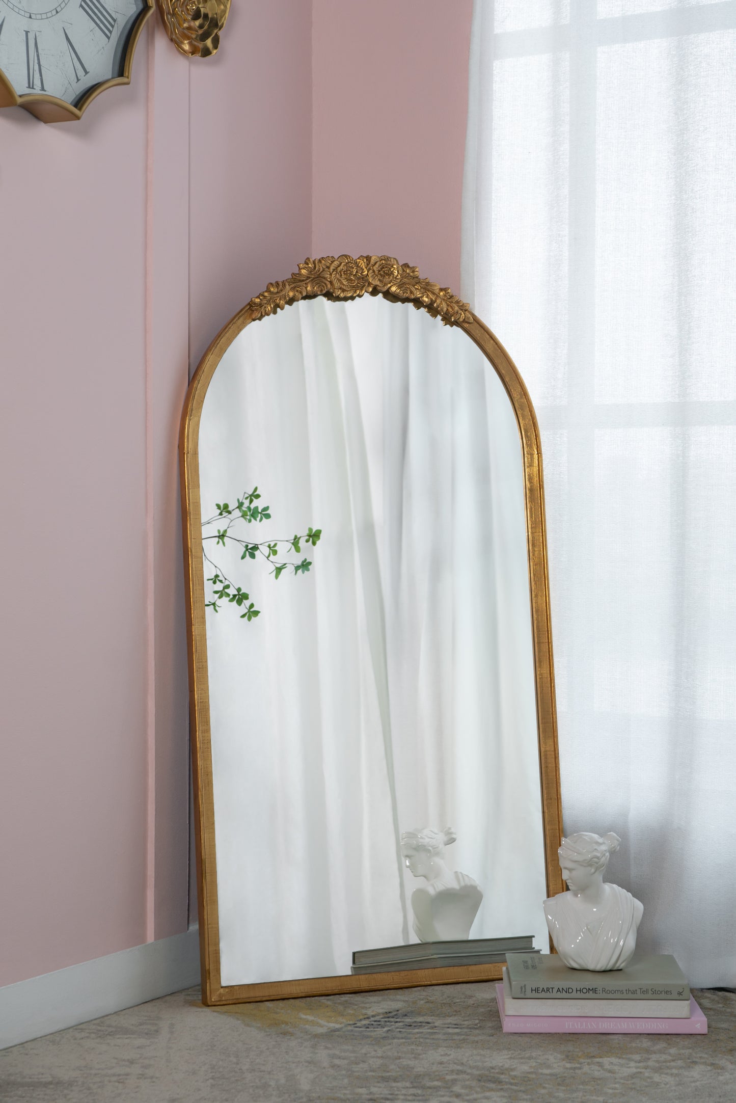 28"x53" Wood Floor Mirror, Full Body Mirror Dressing Make up Mirror for Bathroom Bedroom Living Room