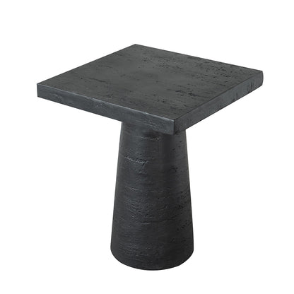 20x20x24" Black Square Side Table with Pedestal Base