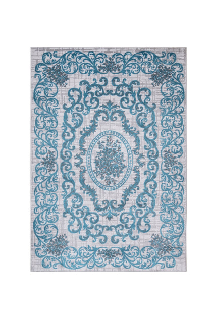 Jersey Area Rugs, Carpets For Livingroom, 7x10 Area Rugs ,3564 Grey-Blue