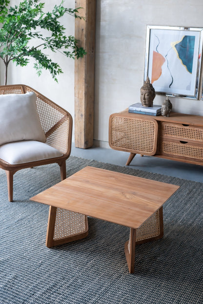 27.6x27.6x13.8" Teak Coffee Table