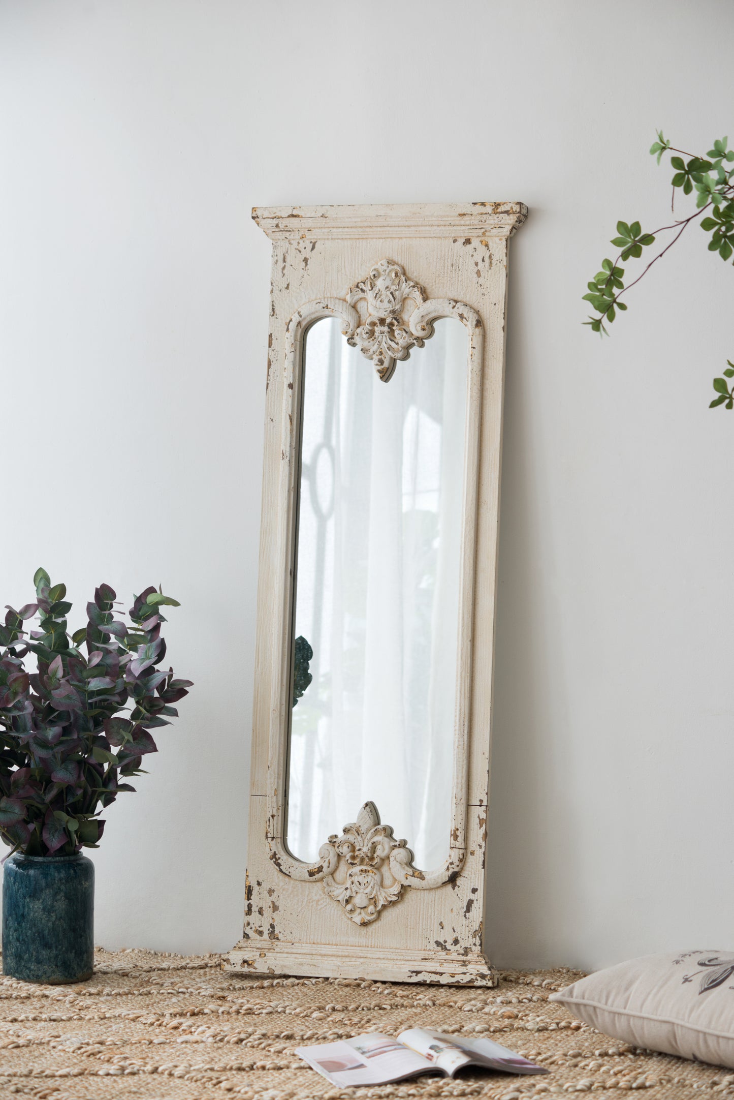 21.5" x 59" Full Length Mirror with Solid Wood Frame, Floor Mirror for Living Room Bedroom Entryway