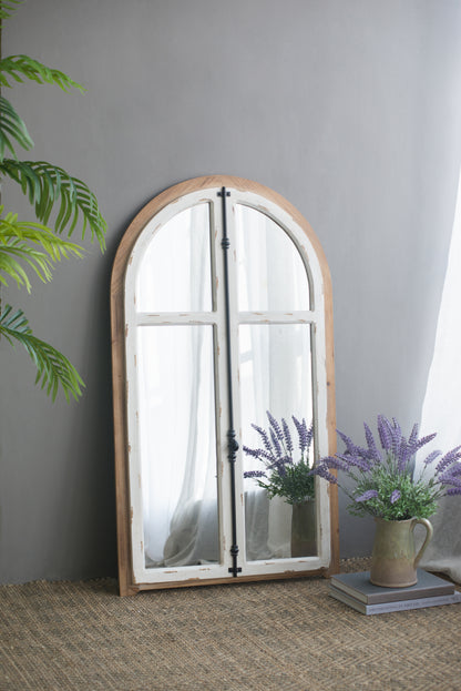 27.5" x 3" x 48" Arch Wood Wall Mirror