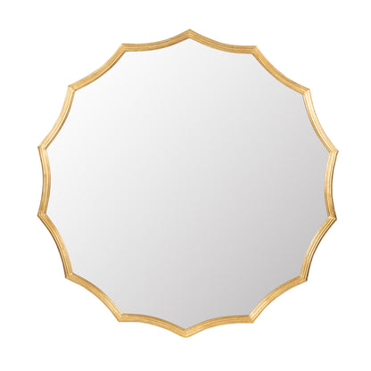 D40" Round Sunburst Wall Mirror with Gold Finish, Wall Decor Mirror for Entryway Bedroom Living Room