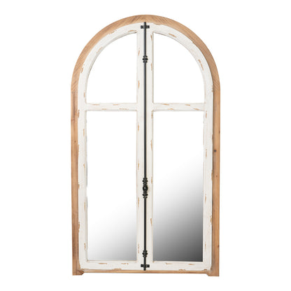 27.5" x 3" x 48" Arch Wood Wall Mirror